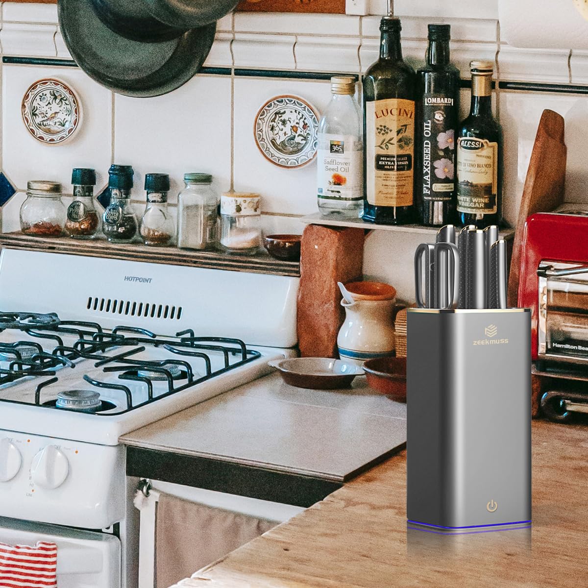 Amazon.co.jp: ZEEKMUSS Kitchen Knife Set Knife Block Set 6 Piece